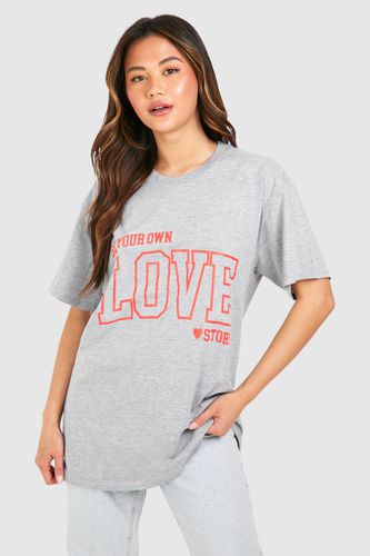 Womens Love Story Oversized T-shirt - - L - boohoo - Modalova