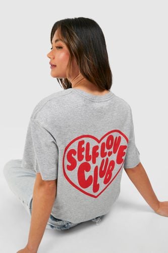 Womens Self Love Club Back Print Oversized T-shirt - - L - boohoo - Modalova