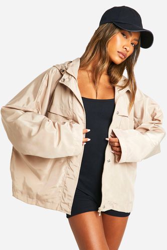 Womens Pocket Detail Oversized Hooded Jacket - - L - boohoo - Modalova