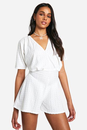 Womens Tall Textured Beach Flippy Playsuit - - 12 - boohoo - Modalova