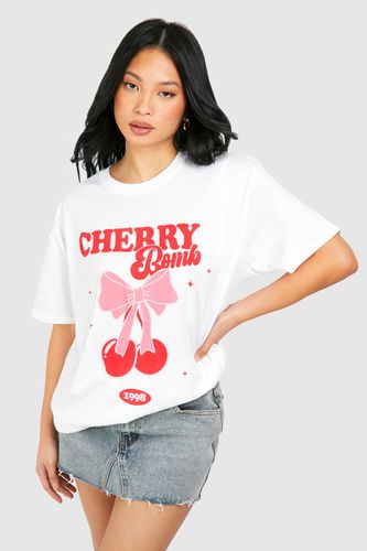 Womens Petite Cherry Bomb Oversized Tee - - L - boohoo - Modalova