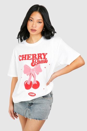 Womens Petite Cherry Bomb Oversized Tee - - M - boohoo - Modalova