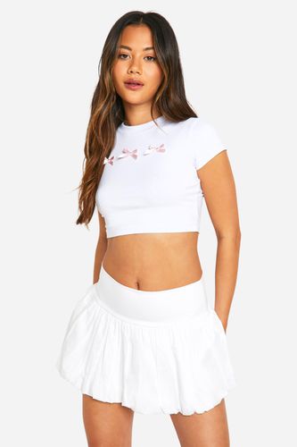 Womens Cotton Puffball Mini Skirt - - 10 - boohoo - Modalova