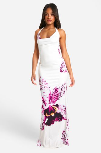 Womens Floral Cowl Neck Slinky Maxi Dress - - 12 - boohoo - Modalova