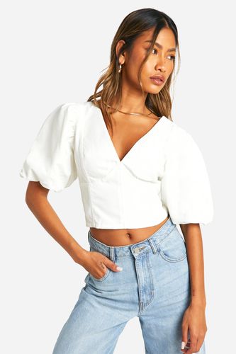 Womens Puff Sleeve Corset - - 12 - boohoo - Modalova