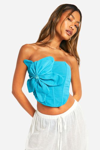 Womens Flower Corset - Blue - 10 - boohoo - Modalova