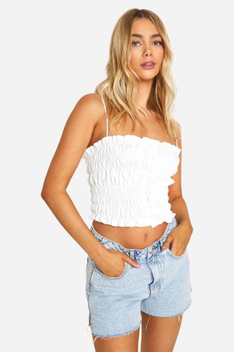 Womens Shirred Jean Grazer Cami Top - - 14 - boohoo - Modalova