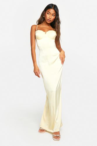 Womens Satin Lace Cup Maxi Dress - - 14 - boohoo - Modalova