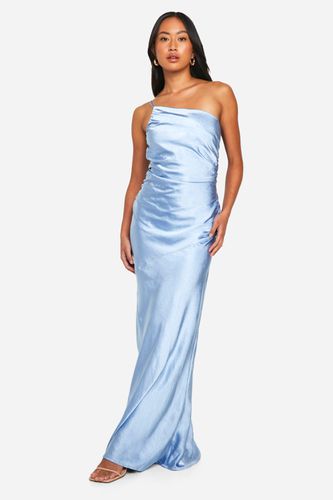 Womens Bridesmaid Satin Asymmetric Maxi Dress - - 10 - boohoo - Modalova