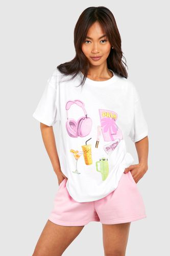 Womens Girl Essentials Slogan Oversized T-shirt - - L - boohoo - Modalova