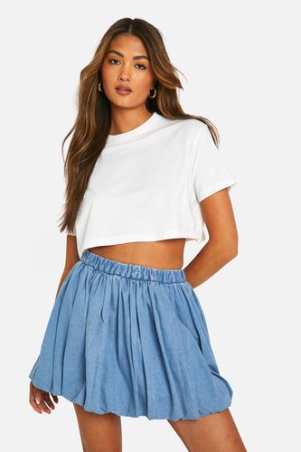 Womens Denim Puffball Mini Skirt - - 12 - boohoo - Modalova