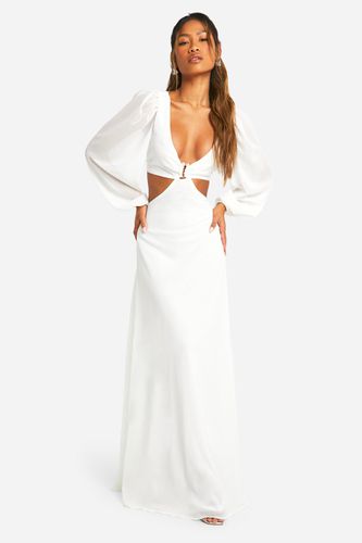 Womens Chiffon Pearl Trim Maxi Dress - - 16 - boohoo - Modalova