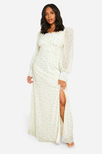 Womens Plus Floral Corset Detail Maxi Milkmaid Dress - - 26 - boohoo - Modalova
