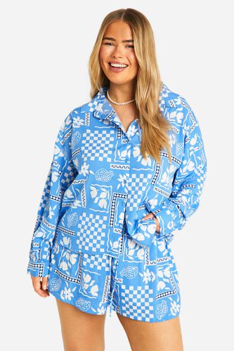 Womens Plus Printed Oversized Shirt - - 16 - boohoo - Modalova