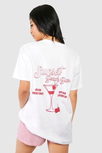 Womens Petite Oversized Cocktail Graphic T-shirt - - L - boohoo - Modalova