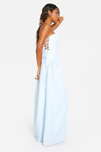 Womens Tie Side Bandeau Maxi Dress - - 16 - boohoo - Modalova