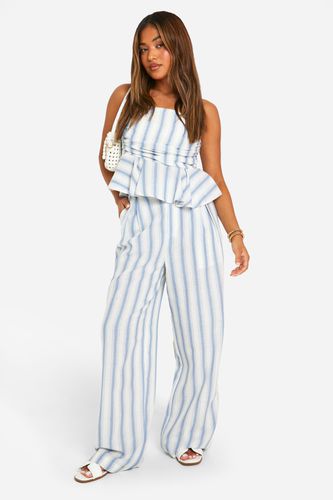 Womens Petite Stripe Tailored Trouser - - 14 - boohoo - Modalova