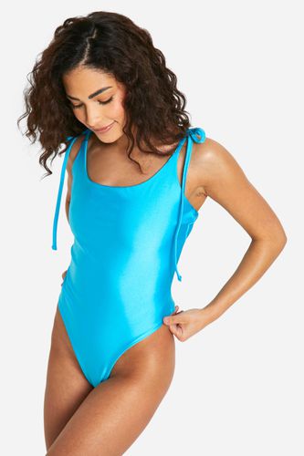 Womens Petite Tie Shoulder Swimsuit - - 12 - boohoo - Modalova