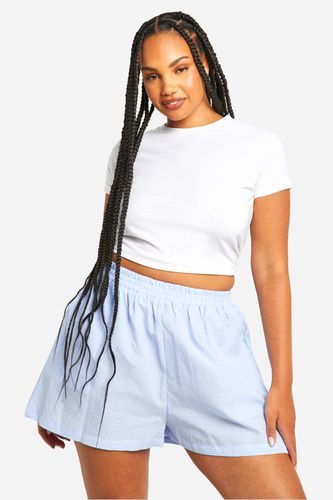 Womens Plus Textured Gingham Shorts - - 16 - boohoo - Modalova