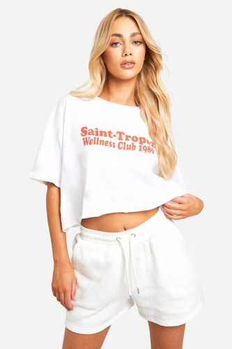 Womens Saint Tropez Wellness Cropped T-shirt - - L - boohoo - Modalova