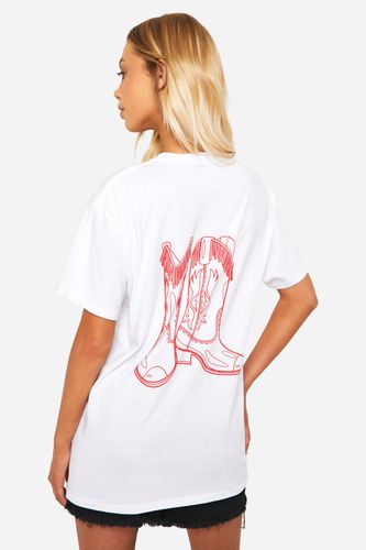 Womens Cowgirl Boot T-shirt - - L - boohoo - Modalova