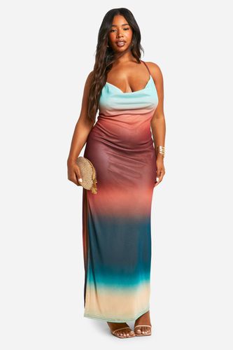 Womens Plus Ombre Cowl Neck Maxi Dress - - 26 - boohoo - Modalova