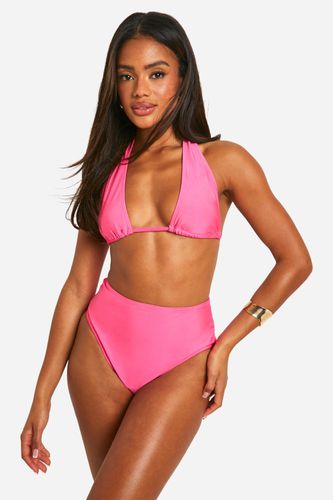 Womens Tummy Control Halterneck High Waisted Bikini Set - - 14 - boohoo - Modalova