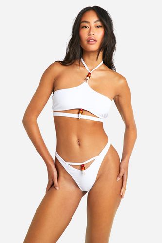 Womens Beaded Shell Trim Hipster Bikini Brief - - 14 - boohoo - Modalova