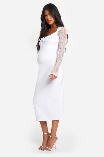 Womens Maternity Bengaline Lace Sleeve Midaxi Bodycon Dress - - 16 - boohoo - Modalova