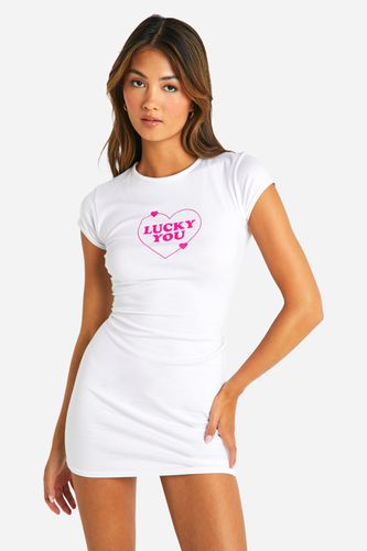 Womens Lucky You Print Bodycon Dress - - 12 - boohoo - Modalova