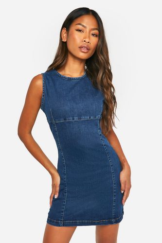 Womens Stretch Denim Seam Detail Mini Dress - - 6 - boohoo - Modalova