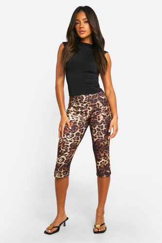 Womens Bengaline Leopard Capri Pant - - 14 - boohoo - Modalova