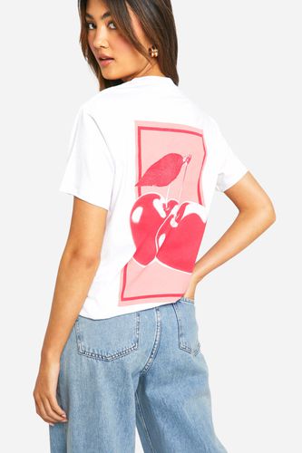 Womens Chrome Cherries Back Print Oversized T-shirt - - S - boohoo - Modalova