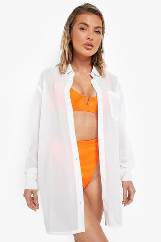 Womens Chiffon Beach Shirt Dress - - L - boohoo - Modalova