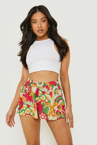 Womens Petite Paisley Floral Printed Short - - 6 - boohoo - Modalova