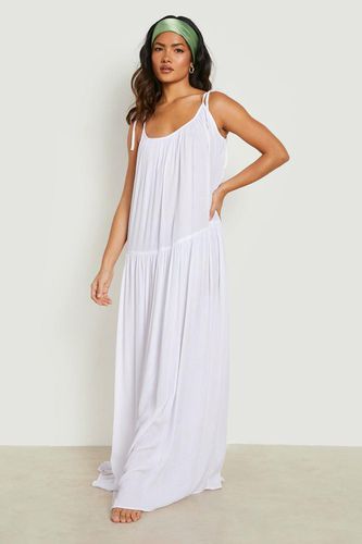 Womens Crinkle Strappy Maxi Beach Dress - - M - boohoo - Modalova