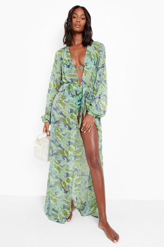 Womens Tropicana Chiffon Maxi Beach Kimono - - M - boohoo - Modalova