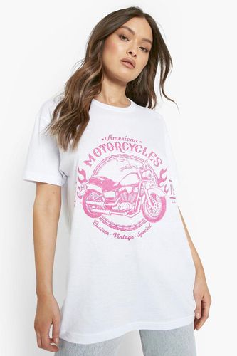 Womens Motorcycle Print Graphic T-Shirt - - S - boohoo - Modalova