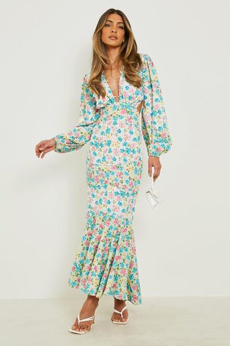 Womens Woven Mix Print Maxi Dress - - 16 - boohoo - Modalova