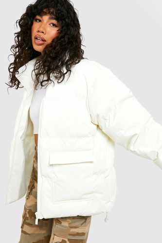 Womens High Shine Oversized Puffer Jacket - - 14 - boohoo - Modalova