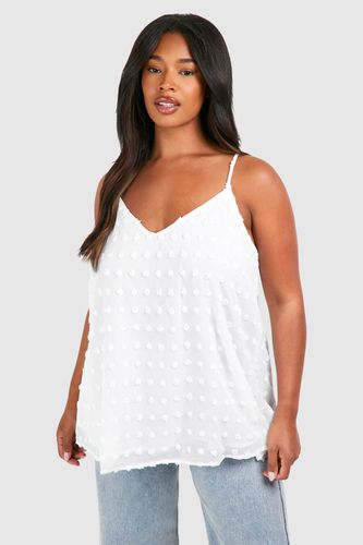 Womens Plus Dobby Cami - White - 20 - boohoo - Modalova