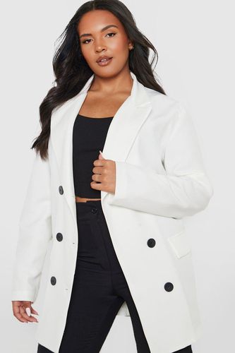 Womens Plus Contrast Button Detail Oversized Blazer - - 18 - boohoo - Modalova