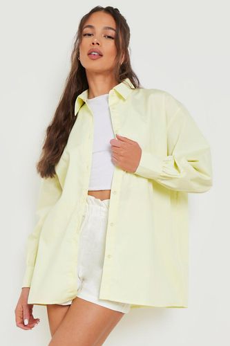 Womens Oversized Cotton Poplin Shirt - - 14 - boohoo - Modalova