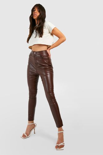Womens Premium Leather Look Super Skinny Trousers - - 10 - boohoo - Modalova