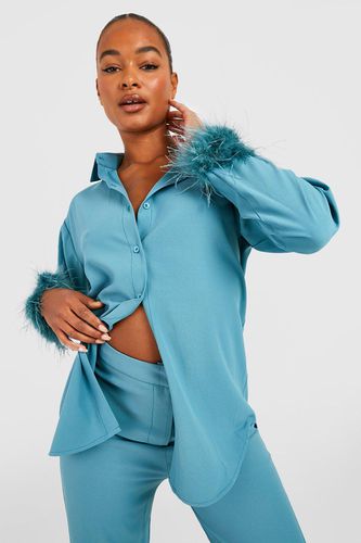 Womens Tall Feather Cuff Shirt - - 10 - boohoo - Modalova