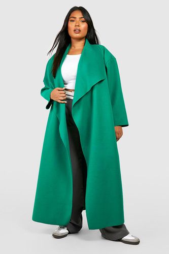 Womens Plus Wool Look Waterfall Coat - - 20 - boohoo - Modalova