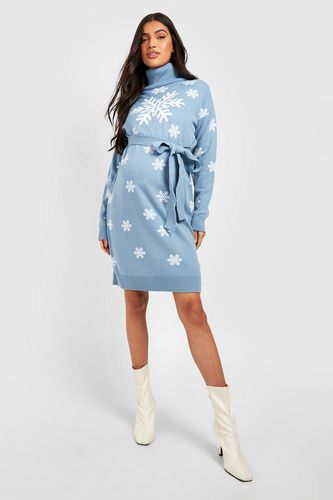 Womens Maternity Snowflake Christmas Jumper Dress - - 10 - boohoo - Modalova