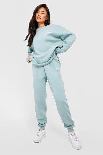 Womens Pocket Print Slogan jumper Tracksuit - - S - boohoo - Modalova