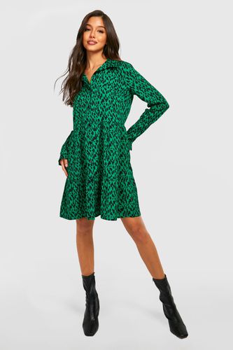 Womens Animal Smock Shirt Dress - - 18 - boohoo - Modalova