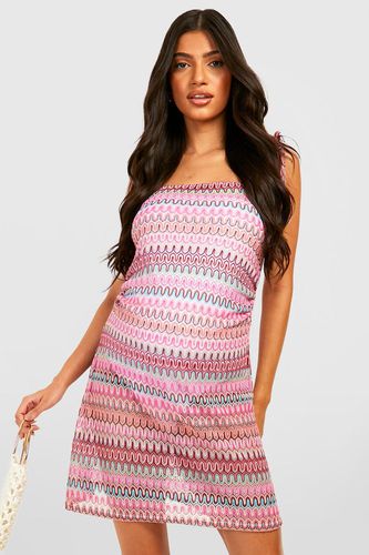 Womens Maternity Zig Zag Crochet Beach Dress - - 12 - boohoo - Modalova